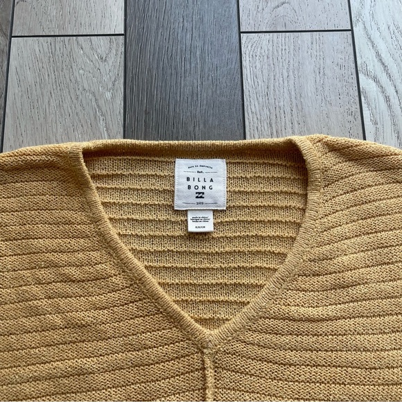 Billabong Cozy Mustard V-Neck Sweater - Picture 2 of 5